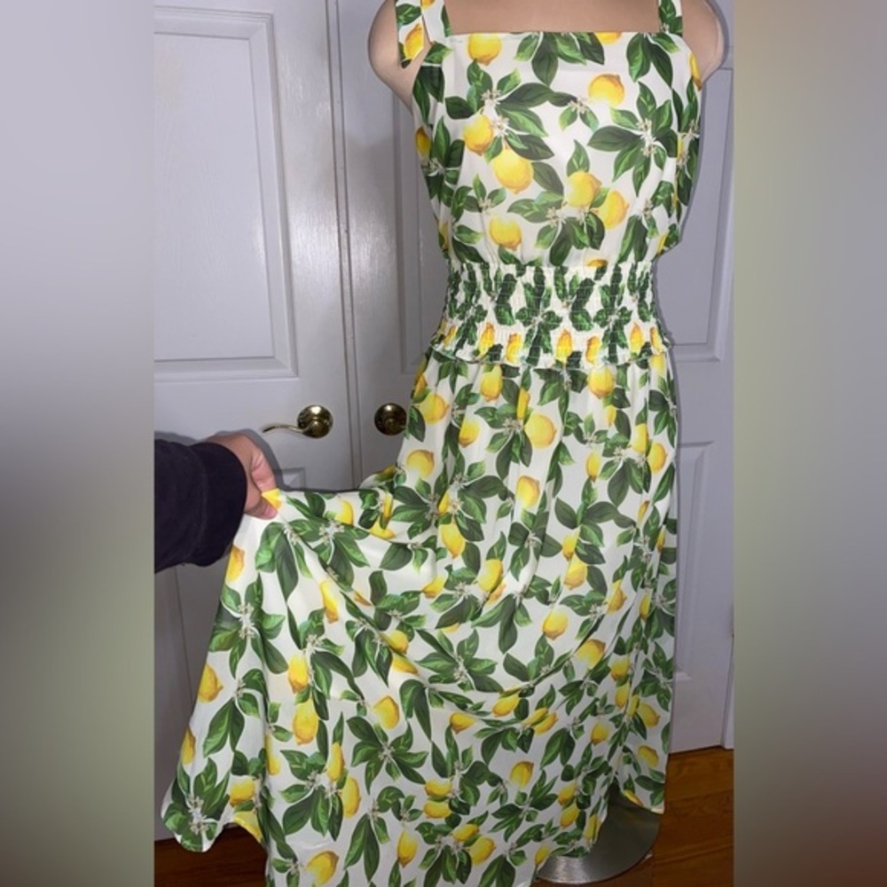 Sam Edelman Lemon Print Midi Dress, Summer Party, Lemons
